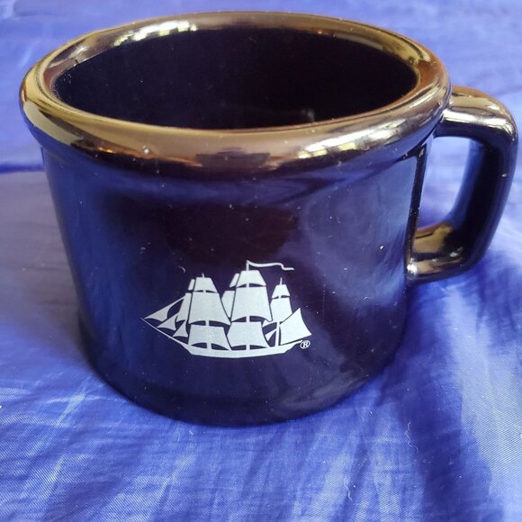 Vtg Old Spice Ceramic Mug. 1985 Shulton Shaving Vessel. Cool Crisp Graphics READ - Picture 1 of 8
